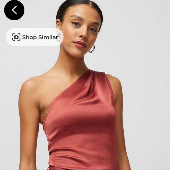 NEW WITH TAGS SATIN LOOK ONE SHOULDER TOP FROM WHITE HOUSE BLACK MARKET - Picture 3 of 11